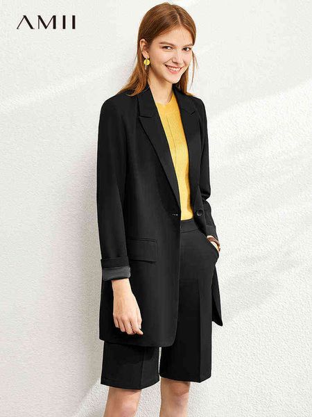 

amii minimalism spring office lady blazer for women 2022 new spring autumn jackets loose female clothing 12220037 j220813, White;black