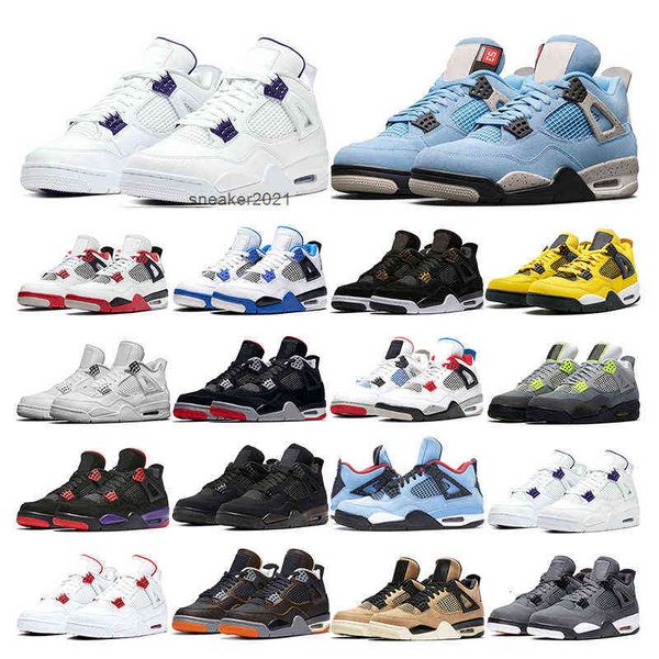 

mens basketball shoes 4s jumpman 4 university blue black cat fired red white cem