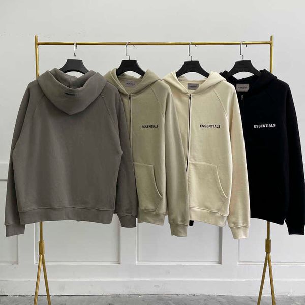 

2022 fashion high street br autumn winter hoodie for men and women zipper loose oversized hip hop streetwear casual cotton sweatshirts, Black