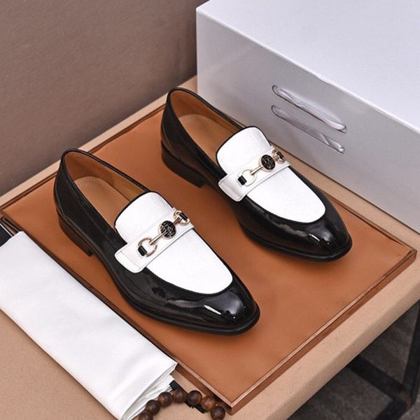 

mens shoe boots fashion comfortable colorblock dress shoes handmade casual leather shoes size 38-44, Black