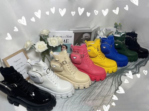 

women designers boots ankle martin boot nylon bouch attached to the ankle, Black