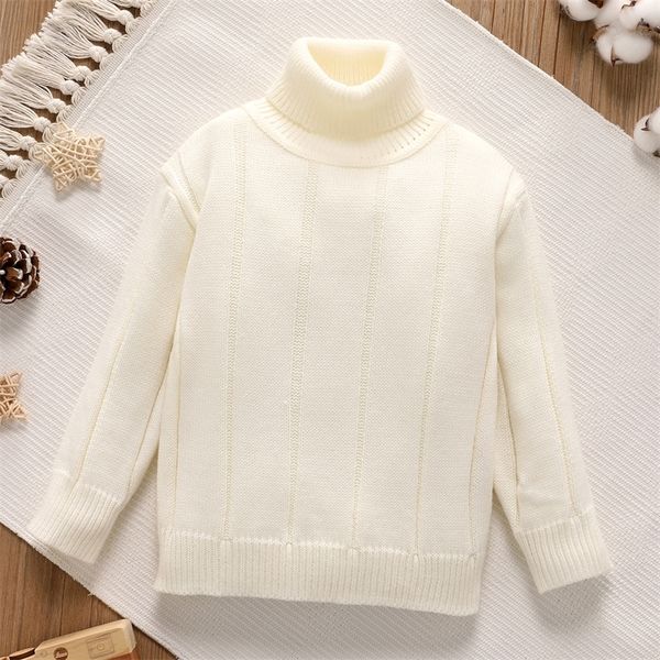 

girl turtleneck solid color sweater 220822, White;black