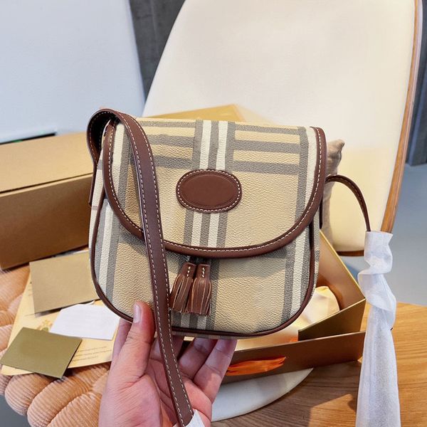 

crossbody mini bags classic plaid purse flap tassels women handbags check clutch wallets shoulder bags canvas genuine leather fashion letter