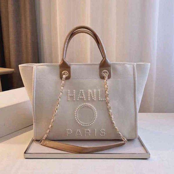 

pearl fashion luxury handbags women's evening bags brand ch canvas beach bag designers female large capacity shopping totes handbag big