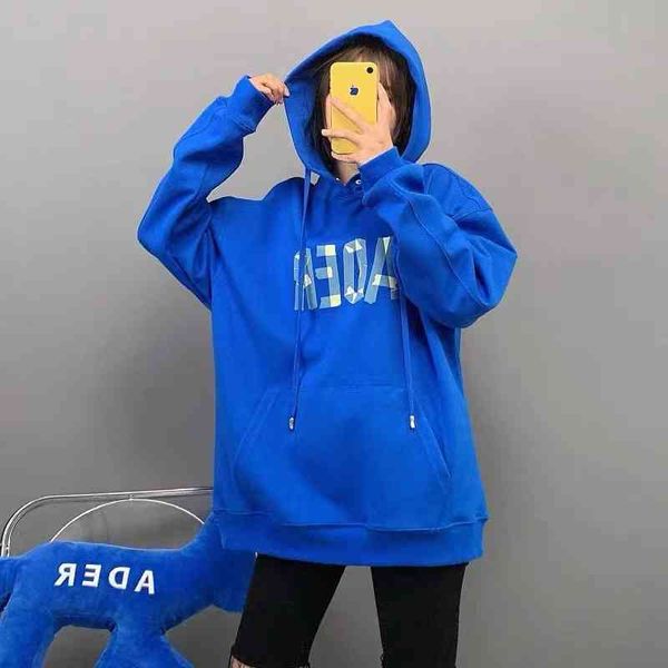 

ader error autumn winter high-quality 1-1 hoodie offset printing loose long-sleeved sweater, Black
