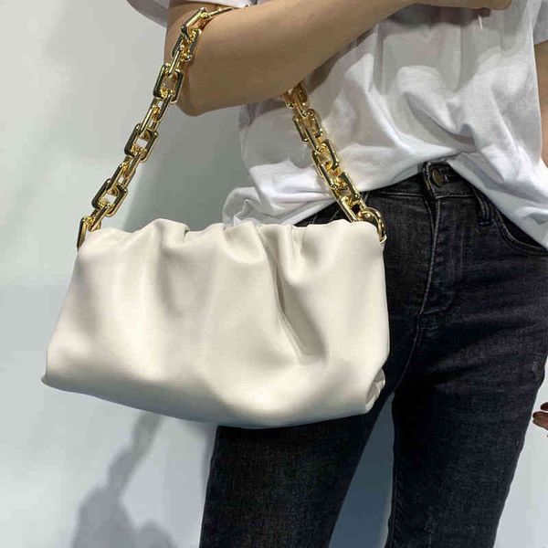 

evening bags classic venetas wholesale designer bottegas thick chain cloud white soft fold dumpling fashion leather one shoulder underarm wo