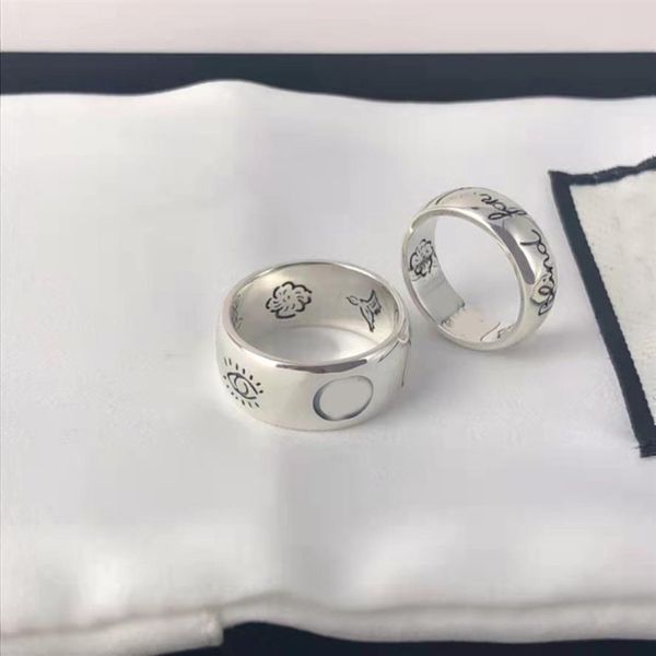 

2021 new fashion band rings silver simple couple ring2733
