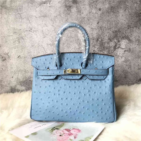 

luxury evening bags classic designer handbags cowhide women's brikins original leather ostrich pattern portable single shoulder slant c