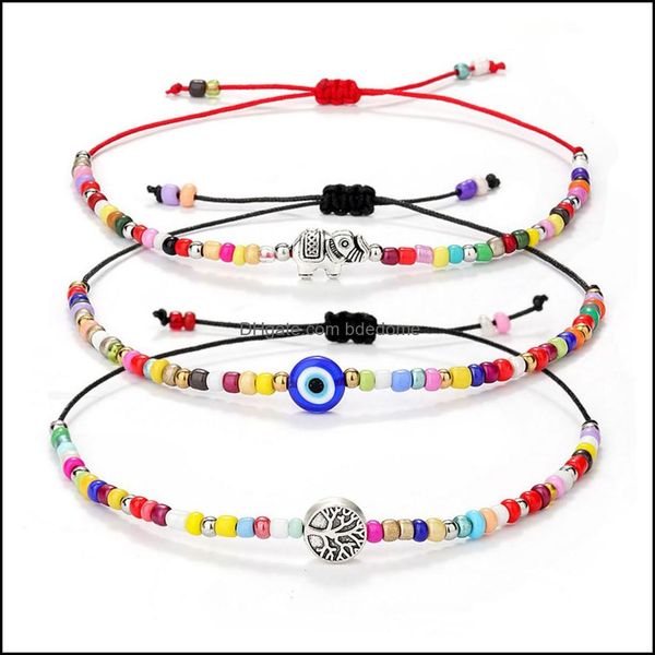 

handmade braided evil blue eye strands bracelet chain elephant tr bdedome dhuaw, Black