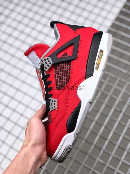 

shoes boots mens jumpman basketball 4s iv toro bravo red nubuck upper black white detailing cement grey men trainers outdoor sneakers
