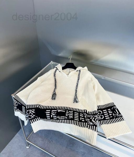 

women's sweaters designer ce22 autumn and winter new hooded triumphal arch jacquard sweater trend fashion product loose large cashmere, White;black
