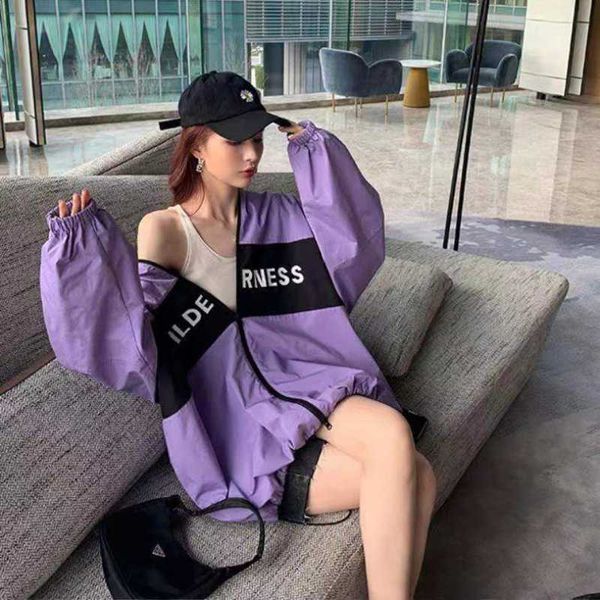 

women's jackets summer sun protection clothing women's wild loose long-sleeved thin coat hoodies women oversized sweatshirt clothe, Black;brown