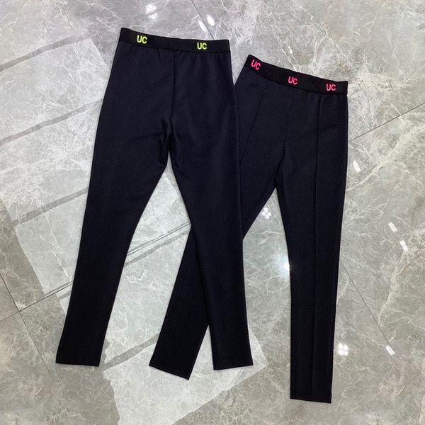 

letters waist womens leggings casual black pants fit slim ins black tight trousers