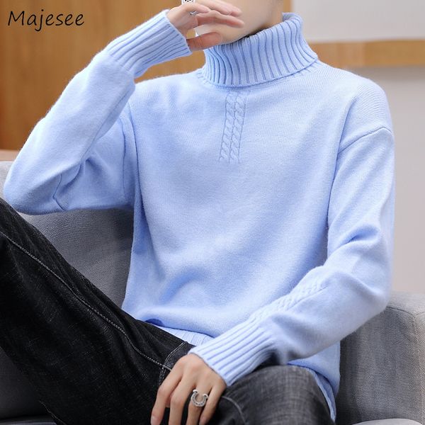

oversize m3xl pullovers men solid simple turtleneck knitted sweaters male slim koreanstyle fashion comfortable allmatch cozy 220822, White;black