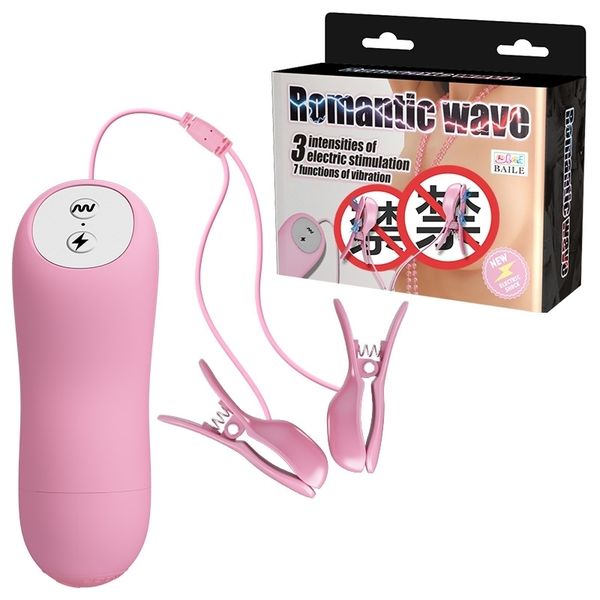 

toys massagers baile women's electric shock fun milk clip 7-frequency vibration