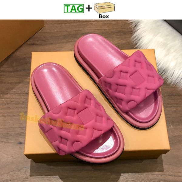 

pool pillow slippers summer comfort embossed mules slides nylon beach sandals triple black deep blue copper beige men women prin