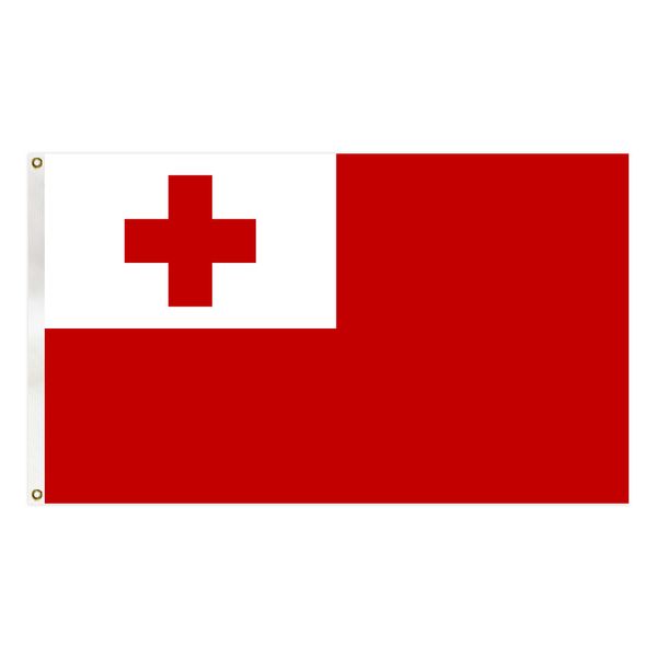 

tonga flag 90x150 cm factory supply premium polyester country national banner with brass grommets
