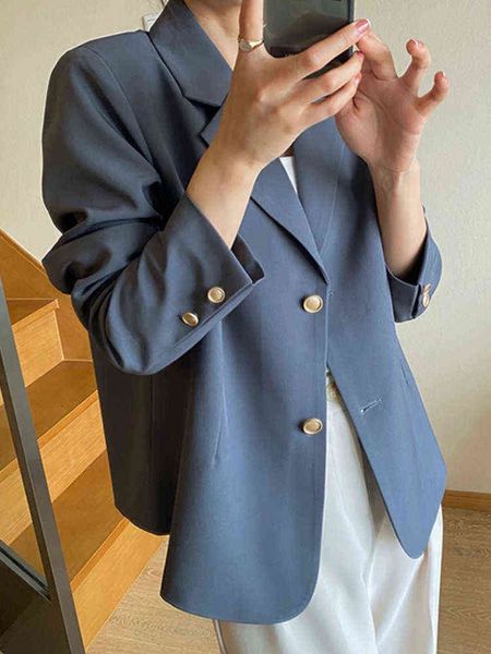 

women spring autumn casual elegant blazer long sleeves business workwear jacket female outfit clothing fashion suit jackets j220813, White;black