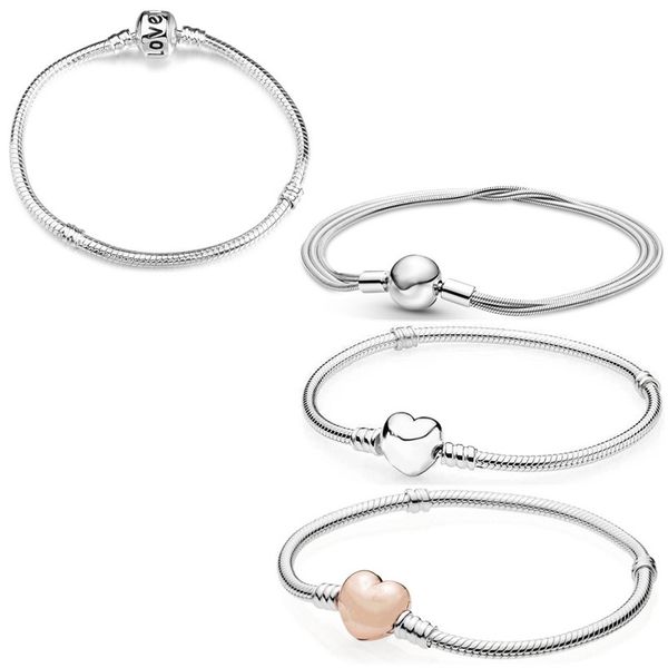 

designer charm bracelet original fit pandora heart-shaped bracelets jewelry, Golden;silver