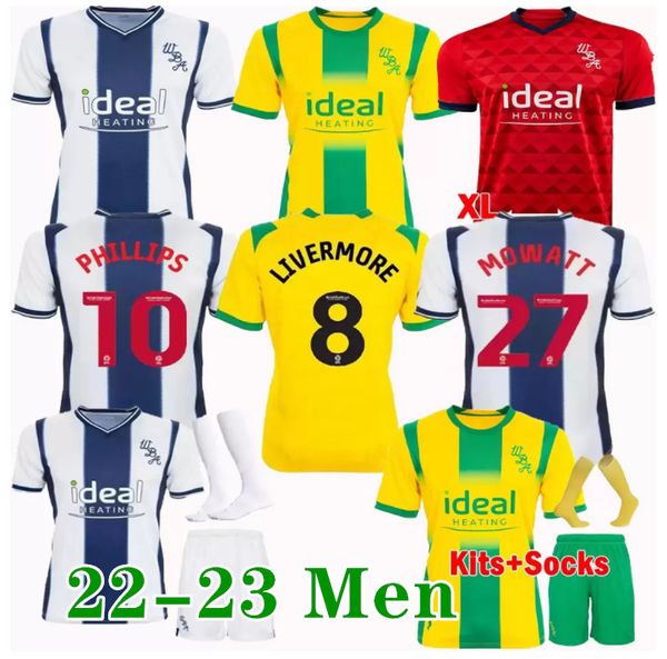 

22 23 west bromwich soccer jerseys wallace sweift okay livermore diang brunt albion football shirt 2023 2022 home away robson-kanu phillips, Black;yellow
