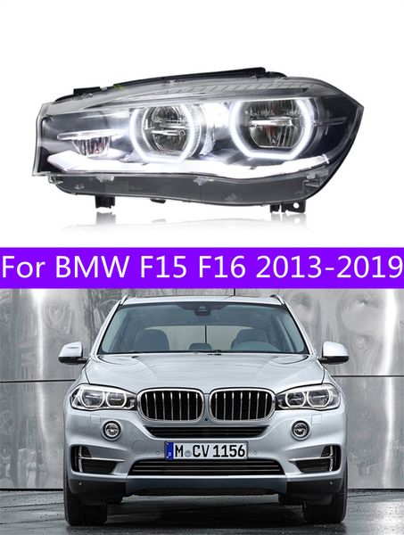 

1 pair car lights parts for f15 x5 f16 x6 2013-20 19 angel eyes head lamps led headlight high beam daytime running headlights