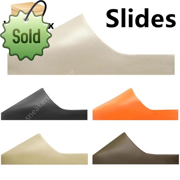 

sold with box slides slippers sandals sneakers shoes graffiti bone white resin desert sand rubber summer flat men women designer beach fashi, Black