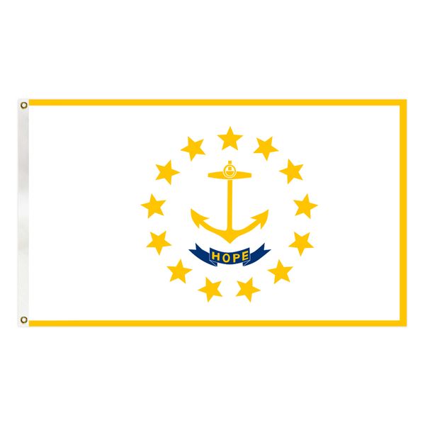 

usa rhode island state flag 90x150 cm america banner hipping with two brass grommets for decoration