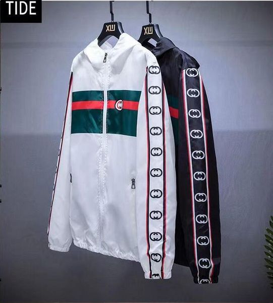

designer mens jacket 2022 autumn letter print windrunner tee fashion hooded sports windbreaker luxury casual zipper jackets clothing, Black;brown