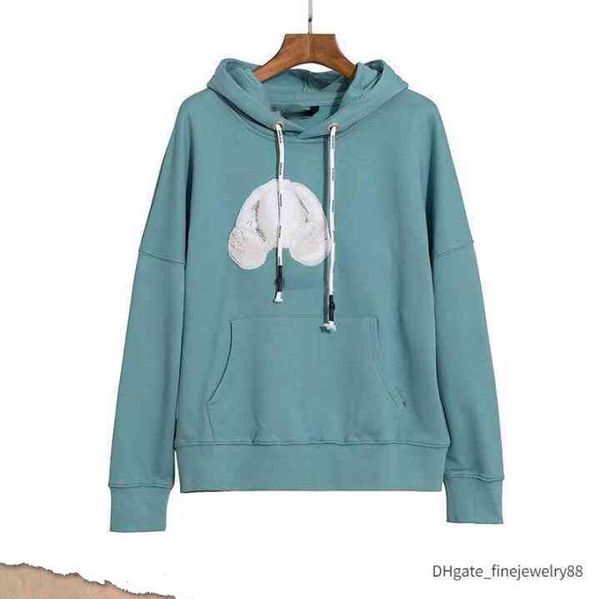 

22s designer autumn winter sweatshirts hoodies angels angel hip hop mens lettered broken bear palm letter print men women teddy sweatshirt, Black