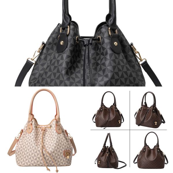 

shoulder bags large new geometric print bucket women's fashion handbag one messenger 2022 inner bag