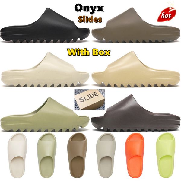 

onyx designer slides slippers men women desert sand bone earth brown resin glow green mens fashion outdoor slid, Black