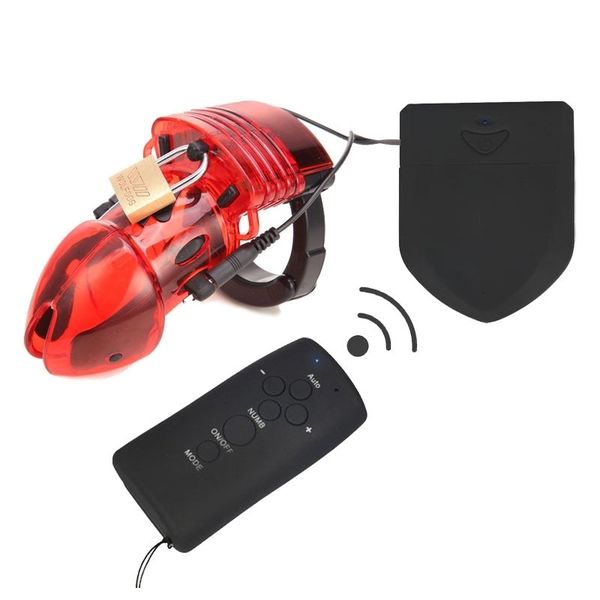 

toys massagers products electric shock pulse male plastic silicone chastity lock