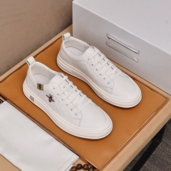 

breathable all-match sneakers leather white shoes autumn new casual shoe, Black
