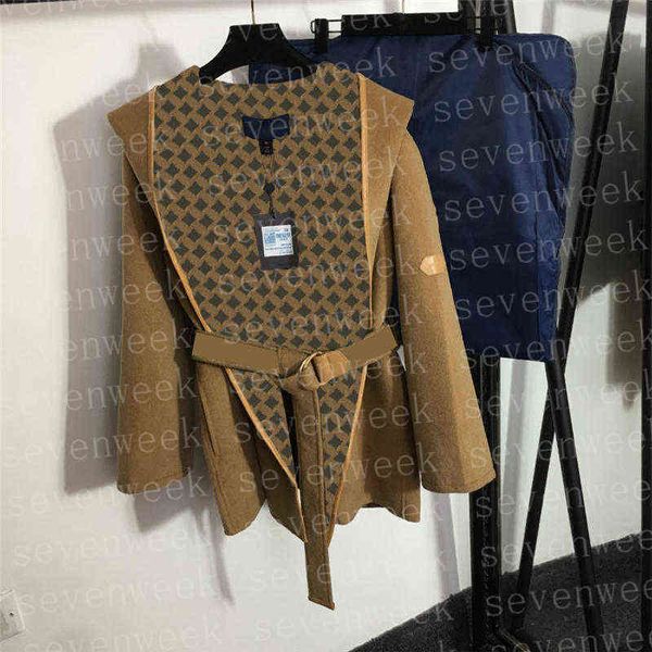 

classic letter woolen coats for women luxury ladies party wedding wool jackets designer brand coat outerwear with dust bag, Black
