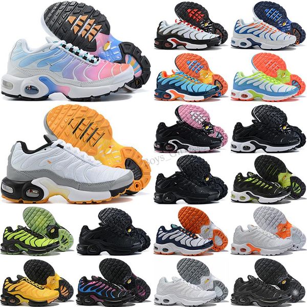 

tn kids running shoes tn enfant breathable soft sports chaussures boys girls tns plus sneakers youth requin trainers size 28-352350, Black