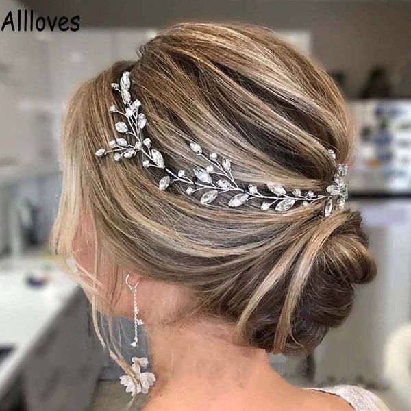 

trendy rhinestones bridal hairband headpieces silver fashion beaded women hair accessories formal headwear tiaras for wedding party headdres