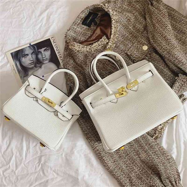 

bags evening and herme women designer spring summer lychee grain head layer cowhide leather women's light white one shoulder messenger