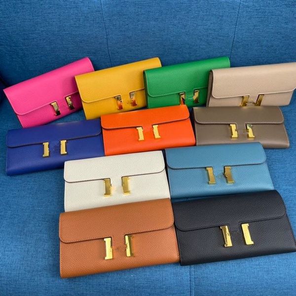 

leather metal buckle long wallets luxury brand unise flap buckle clutch bags designer multi-card slot large capacity women storage wallet co, Red;black