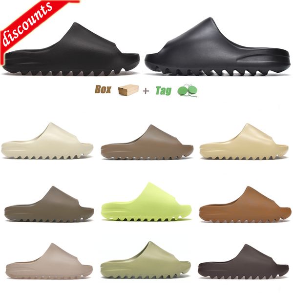 

2023 2022 men women runner slippers onyx ochre bone pure resin core foam sandals sand mineral blue stone sage vermilion moon grey ararat fla, Black