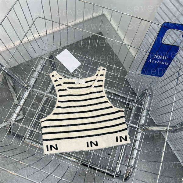 

stripe letter vests t shirts womens designer clothing sleeveless short style tanks ladies tshirt for party nightclubymah, White