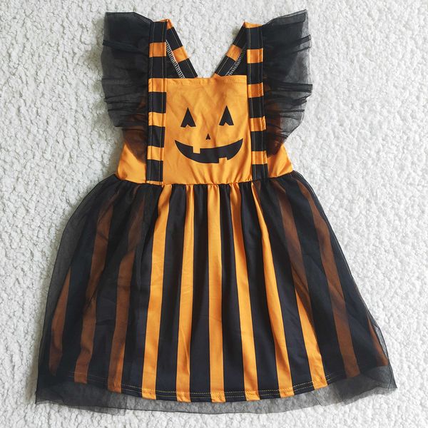 

wholesale baby girl dress short sleeve boutique toddler girls tutu dresses halloween clothes, Red;yellow