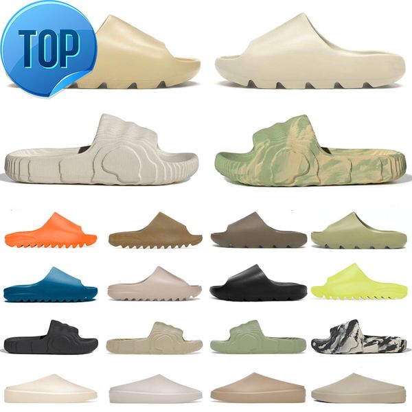 

mens slides slippers luxury designer sandals bone desert sand enflame orange resin earth brown ochre triple black onyx summer sandal men
