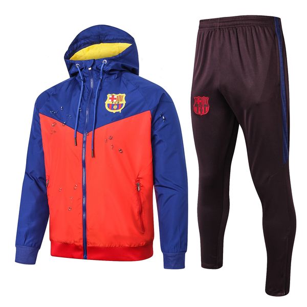 

2022 football tracksuit set training wear long sleeve cotton coat soccer coat factory suit red and blue, Black;blue