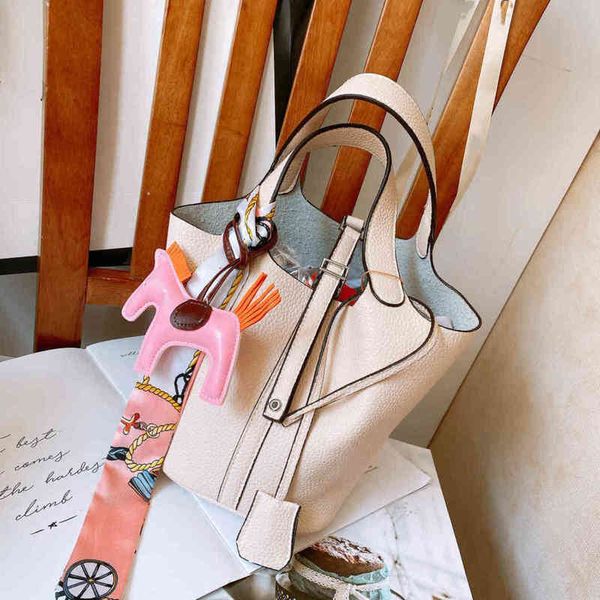 

bags evening luxury classic designer handbags basket h food bag leather elephant gray bucket lychee pattern togo large capacity hand femalet