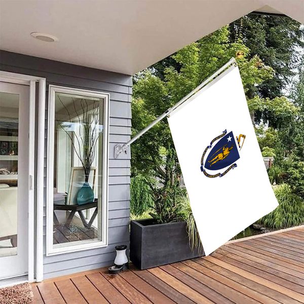 

usa massachusetts state flag 90x150 cm america banner hipping with two brass grommets for decoration