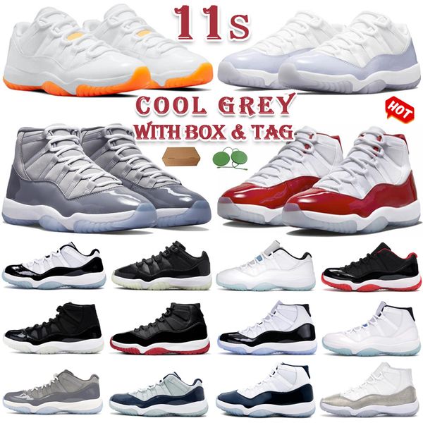 

11 11s basketball shoes sneakers trainers high low shoe cherry cool grey concord men women sports shoes size 13