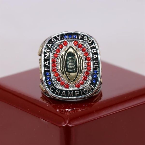

2019 factory 2018 fantasy football championship ring engraving inside usa size 8 to 15 display box drop 310n, Golden;silver