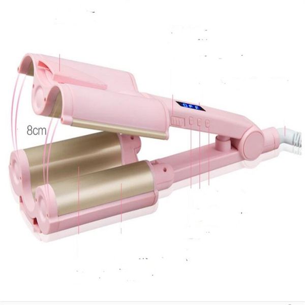 

professional hair curling iron ceramic triple barrel hair curler iron wave waver styling tool simply hairstyle salon roller styler280s