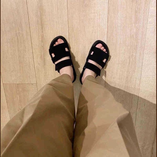

slides slippers lovers herme sandals flat women sandals designers foam runner platform genuine leather shoes sandal beach novelty scuffs sho, Black