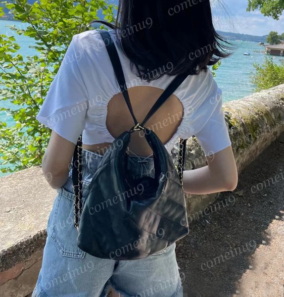 

22 designer women's lambskin backpack double shoulder student crossbody backpacks schoolbag ladies classic chain quilted bag 7a qualuty